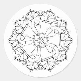 Zwarte en witte Mandala Sticker