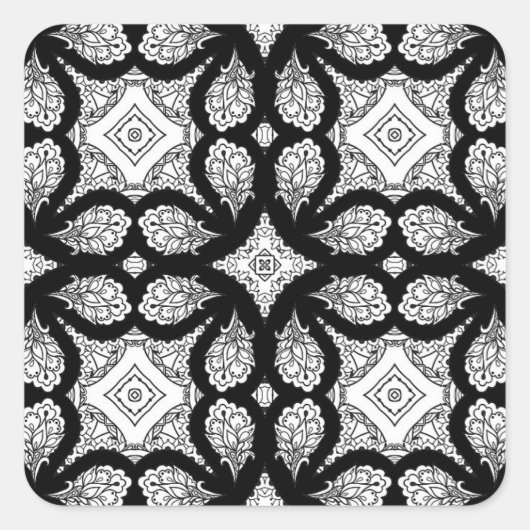 Zwarte en Witte Mandala Stickers (Voorkant)