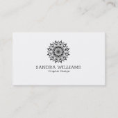 Zwarte en witte mandala visitekaartje (Voorkant)