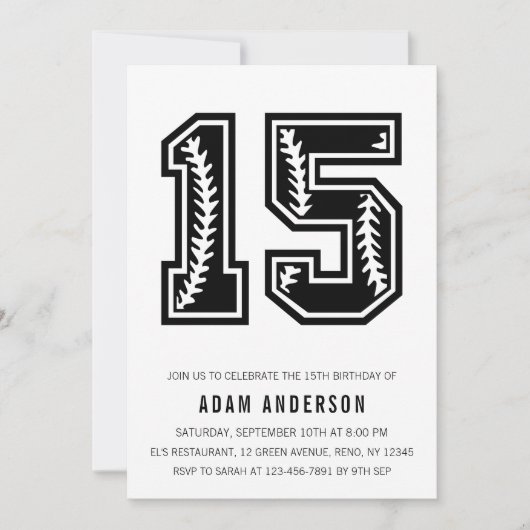 Zwarte en witte Mannen-verjaardag 15e Kaart (Voorkant)