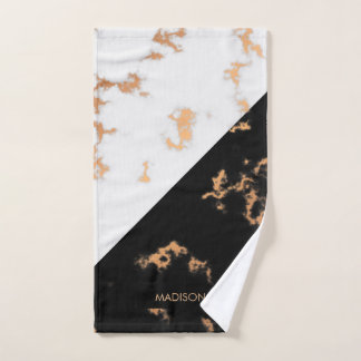 Zwarte en witte marmer bad handdoek