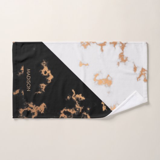 Zwarte en witte marmer bad handdoek (Handdoek)
