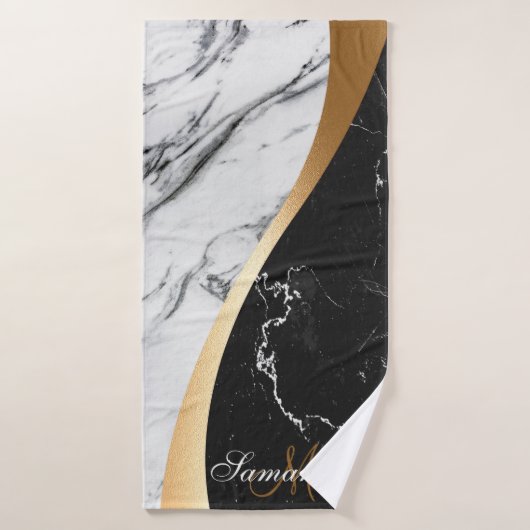 Zwarte en witte marmer bad handdoek (Badhanddoek)