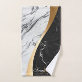 Zwarte en witte marmer bad handdoek (Handdoek)
