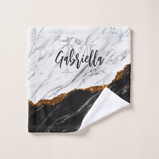 Zwarte en witte marmer bad handdoek (Wasdoekje)