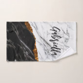 Zwarte en witte marmer bad handdoek (Handdoek)