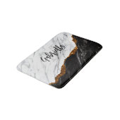 Zwarte en witte marmer badmat (Gekanteld)