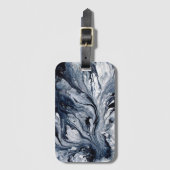 Zwarte en witte marmer bagagelabel (Voorkant (verticaal))
