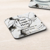 Zwarte en witte marmer bier onderzetter (Linkerzijde)