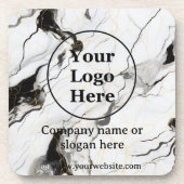 Zwarte en witte marmer bier onderzetter (Voorkant)