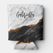 Zwarte en witte marmer blikjeskoeler (Achterkant)