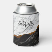 Zwarte en witte marmer blikjeskoeler (Blikje Achterkant)