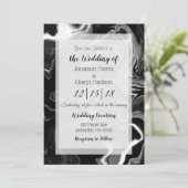 Zwarte en witte marmer bruilding kaart (Staand voorkant)