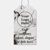 Zwarte en witte marmer cadeaulabel (Voorkant)