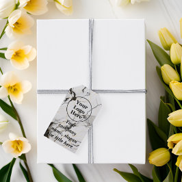 Zwarte en witte marmer cadeaulabel