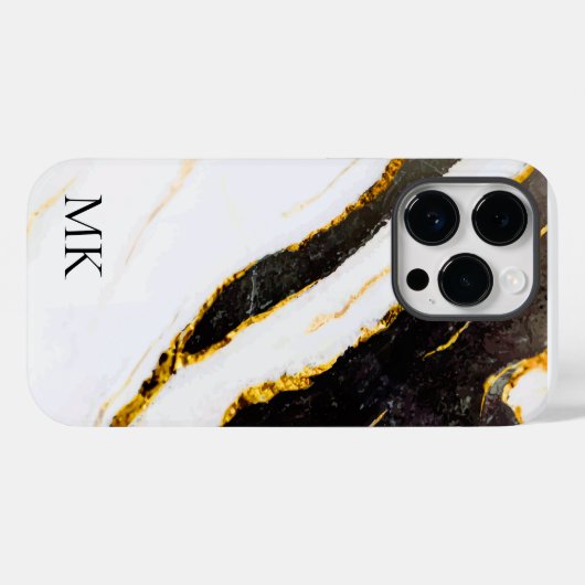 Zwarte en witte marmer Case-Mate iPhone case (Achterkant (horizontaal))