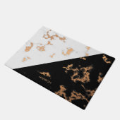 Zwarte en witte marmer deurmat (Schuin)