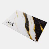 Zwarte en witte marmer deurmat (Schuin)