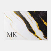 Zwarte en witte marmer deurmat (Voorkant)