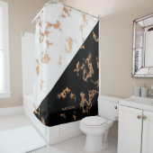 Zwarte en witte marmer douchegordijn (In situ)