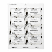 Zwarte en witte marmer etiket (Full Sheet)