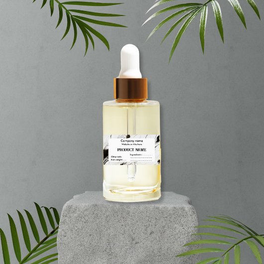 Zwarte en witte marmer etiket