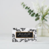 Zwarte en witte marmer, Faux Gold Foil Visitekaartje (Staand voorkant)