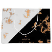 Zwarte en witte marmer groot cadeauzakje (Voorkant)