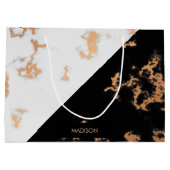 Zwarte en witte marmer groot cadeauzakje (Achterkant)