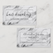 Zwarte en witte marmer Hair en Makeup Visitekaartje (Voorkant / Achterkant)