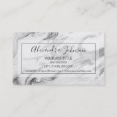 Zwarte en witte marmer Hair en Makeup Visitekaartje (Achterkant)