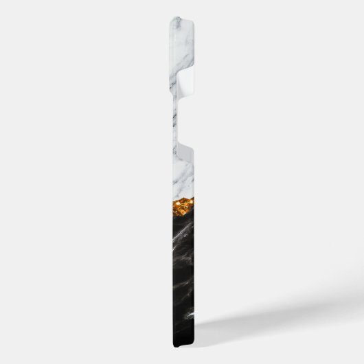 Zwarte en witte marmer iPhone hoesje (Linkerkant)