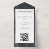 Zwarte en witte marmer-kalligrafie all in one uitnodiging (Binnen)