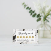 Zwarte en witte marmer klantenkaartje (Staand voorkant)