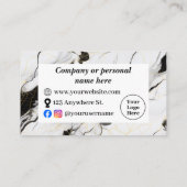 Zwarte en witte marmer klantenkaartje (Achterkant)