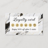 Zwarte en witte marmer klantenkaartje (Voorkant)