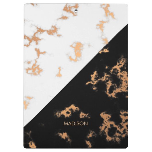 Zwarte en witte marmer klembord (Achterkant)