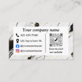 Zwarte en witte marmer kortingskaartje (Achterkant)