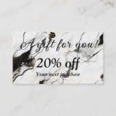 Zwarte en witte marmer kortingskaartje (Voorkant)
