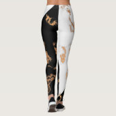 Zwarte en witte marmer leggings (Achterkant)