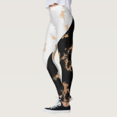 Zwarte en witte marmer leggings (Links)