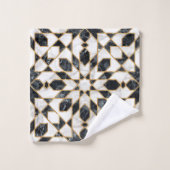 Zwarte en witte marmer Marokkaanse mozaïek Bad Handdoek (Wasdoekje)