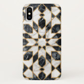 Zwarte en witte marmer Marokkaanse mozaïek Case-Mate iPhone Case (Achterkant)
