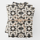 Zwarte en witte marmer Marokkaanse mozaïek Inpakpapier Vel (In situ)