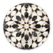 Zwarte en witte marmer Marokkaanse mozaïek Keramische Knop (Voorkant)