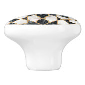 Zwarte en witte marmer Marokkaanse mozaïek Keramische Knop (Zijkant)