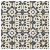 Zwarte en witte marmer Marokkaanse mozaïek Stof (Swatch)