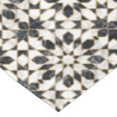 Zwarte en witte marmer Marokkaanse mozaïek Tafelkleed (Gekanteld)