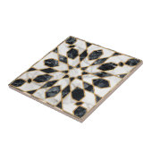 Zwarte en witte marmer Marokkaanse mozaïek Tegeltje (Zijkant)