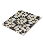 Zwarte en witte marmer Marokkaanse mozaïek Tegeltje (Zijkant)